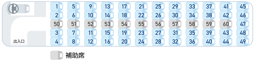 60ハイデッカー座席表